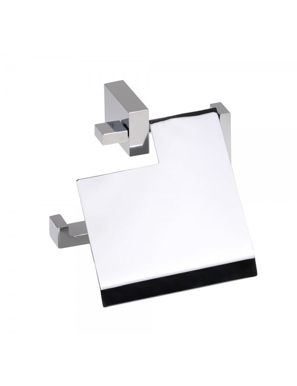 Dispenser carta igienica con coperchio GAMMA in ottone cromato 13,5 x12,8 x5 cm