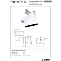 Dispenser carta igienica con coperchio GAMMA in ottone cromato 13,5 x12,8 x5 cm