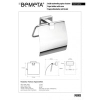 Porta carta igienica a parete con coperchio NIKI 14 x11,7 x4,9 cm