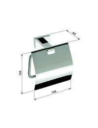 Portarotolo PLAZA con coperchio 12,5x12,5x6,5 cm