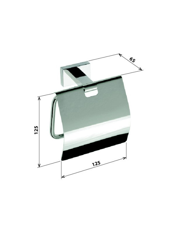 Portarotolo PLAZA con coperchio 12,5x12,5x6,5 cm