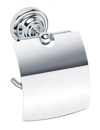 Porta carta igienica con coperchio RETRO in ottone cromato 14x15x10 cm