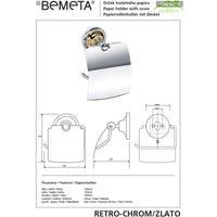 Porta carta igienica con coperchio RETRO in ottone cromo-oro 14x15x10cm