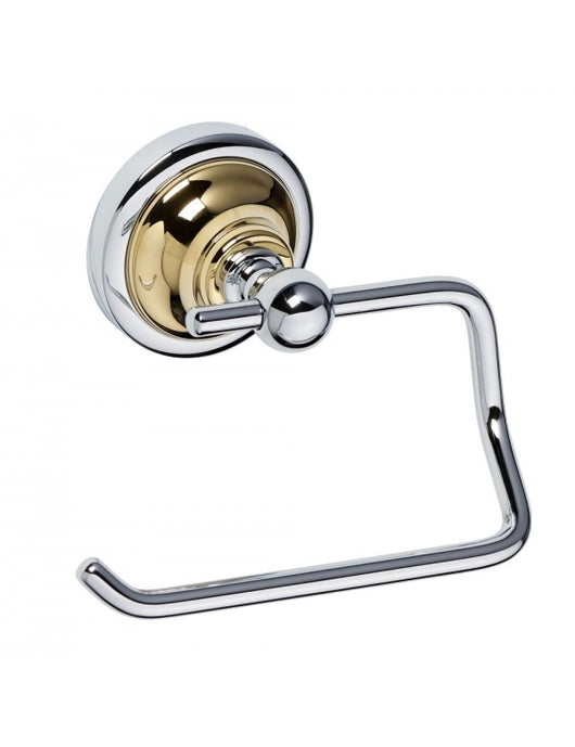 Porta carta igienica RETRO senza coperchio in ottone cromato-oro 13,5x10x9 cm