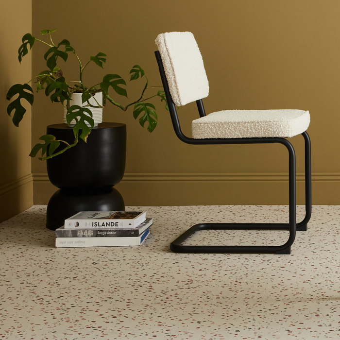 Tavolino, lato divano, comodino metallo, 42cm, nero