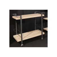 Carrello da servizio, mobile contenitore di design per cucina o sala da pranzo TROLLEY. Colori legno e nero.
