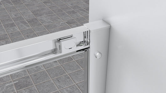 Box doccia a nicchia 180 cm porta scorrevole apertura centrale H195 cm LISA Cromato