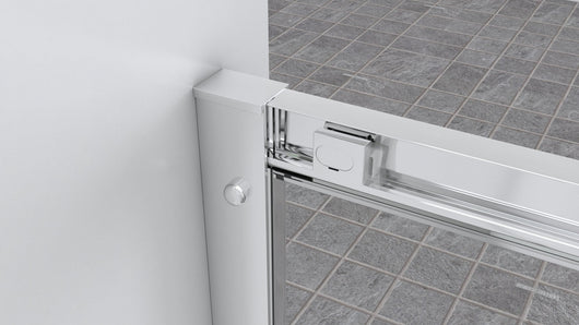 Box doccia a nicchia 130 cm porta scorrevole apertura laterale H195 cm ALBA Cromato