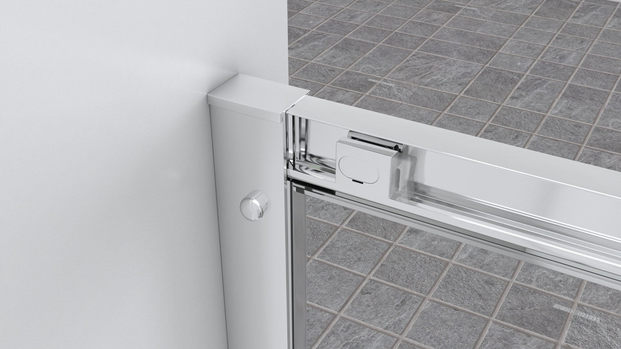 Box doccia a nicchia 105 cm porta scorrevole apertura laterale H195 cm ALBA Cromato