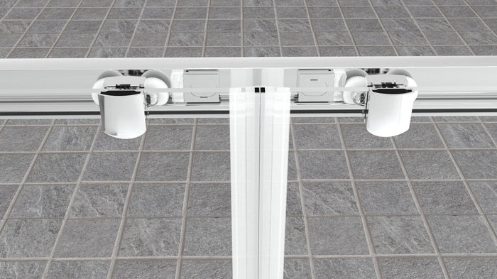 Box doccia a nicchia 160 cm porta scorrevole apertura centrale H195 cm LISA Cromato