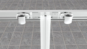 Box doccia a nicchia 150 cm porta scorrevole apertura centrale H195 cm LISA Cromato