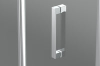 Box Doccia 2 lati 80x190 cm fisso + porta scorrevole apertura centrale H195 cm GAIA Cromato