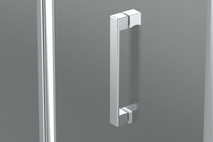 Box Doccia 2 lati 80x190 cm fisso + porta scorrevole apertura centrale H195 cm GAIA Cromato