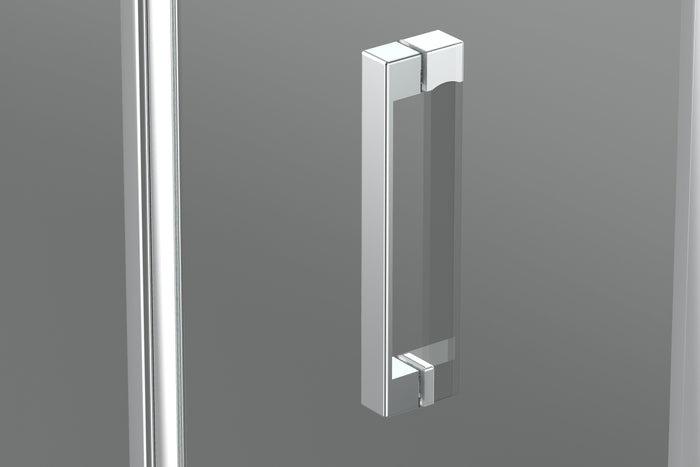 Box Doccia 2 lati 80x190 cm fisso + porta scorrevole apertura centrale H195 cm GAIA Cromato