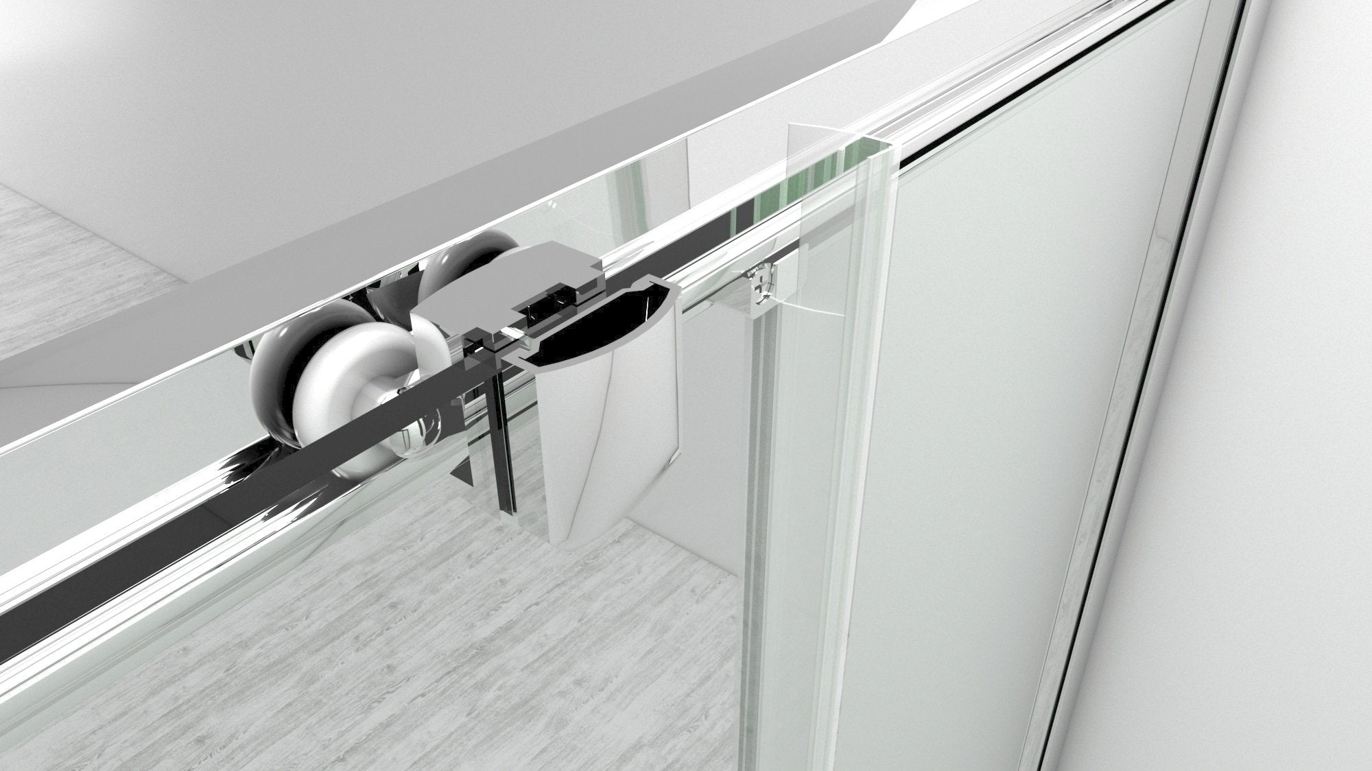 Box doccia a nicchia 135 cm porta scorrevole apertura laterale H195 cm ALBA Cromato