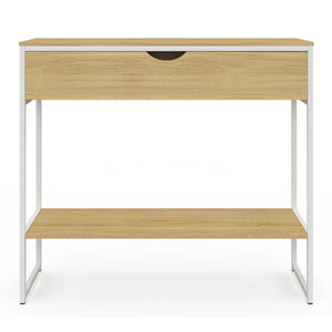 IDMarket - DETROIT Consolle a 1 cassetto con 1 ripiano, design industriale, legno e metallo bianco