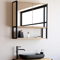 IDMarket - DETROIT pensile da bagno con specchio, design industriale