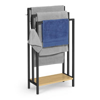 IDMarket - DETROIT Portasciugamani a pavimento a 3 livelli con ripiano dal design industriale