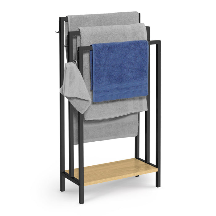 IDMarket - DETROIT Portasciugamani a pavimento a 3 livelli con ripiano dal design industriale