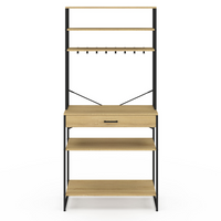 IDMarket - DETROIT scaffale da cucina da 80 cm con cassetto e ganci dal design industriale