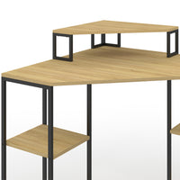 IDMarket - DETROIT Scrivania angolare salvaspazio per computer con spazio di archiviazione