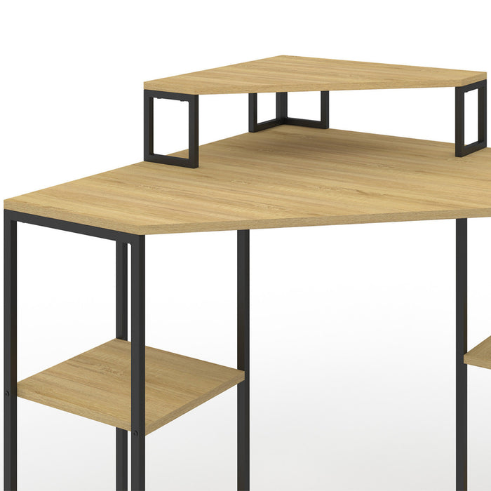 IDMarket - DETROIT Scrivania angolare salvaspazio per computer con spazio di archiviazione