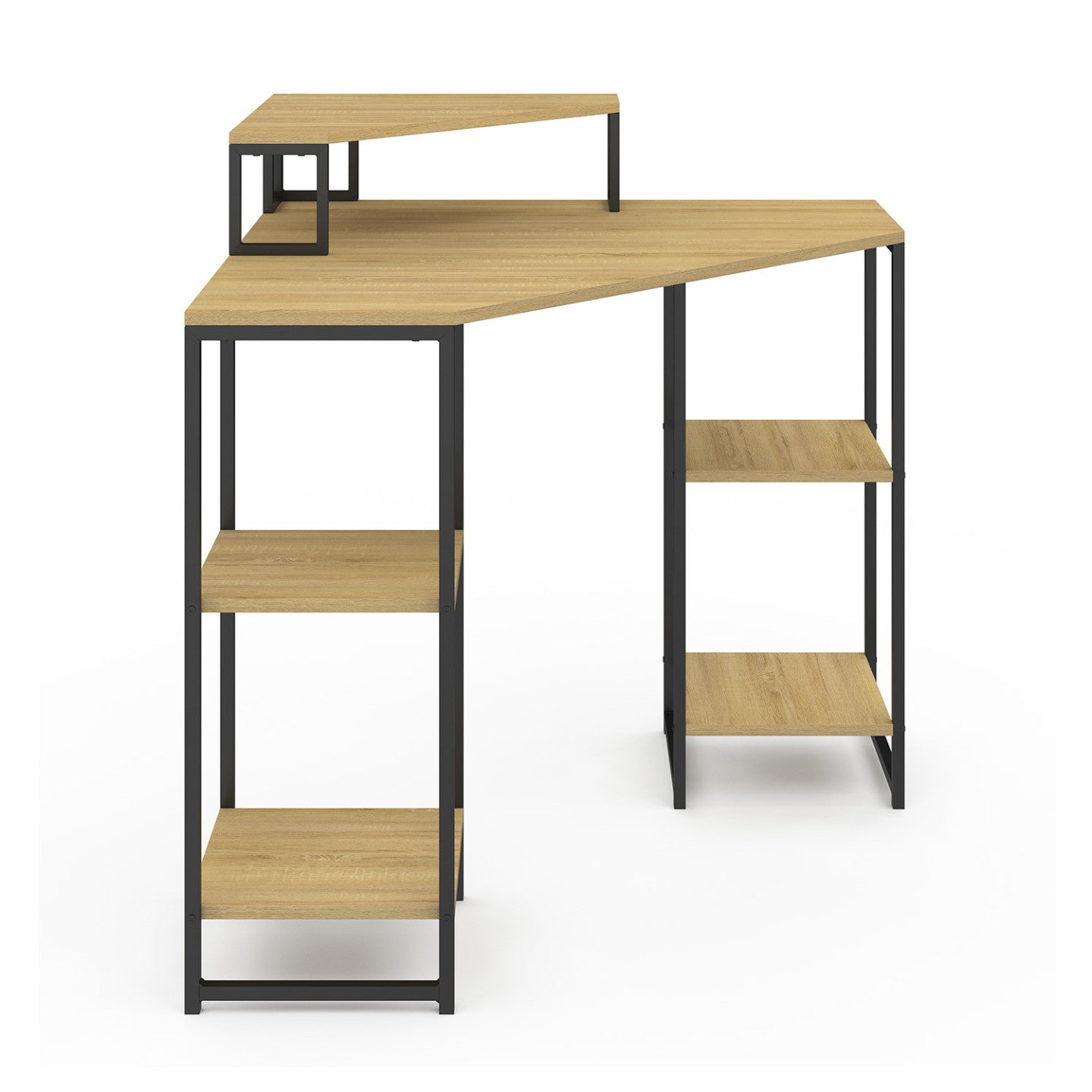 IDMarket - DETROIT Scrivania angolare salvaspazio per computer con spazio di archiviazione