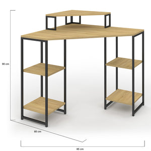IDMarket - DETROIT Scrivania angolare salvaspazio per computer con spazio di archiviazione