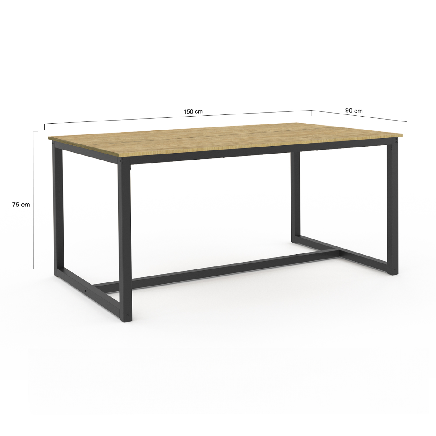 IDMarket - DETROIT Tavolo da pranzo rettangolare di design industriale per 8 persone 150 cm