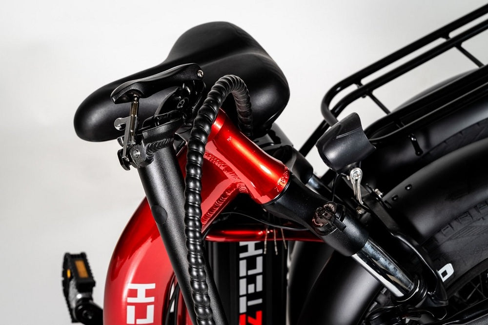 Bicicletta Elettrica Pieghevole Z-Tech ZT-89-E Folding Etna 250W 36V 10.4Ah Batteria Litio-Rosso