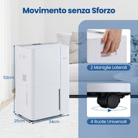 Deumidificatore 40 L/giorno per casa con 3 modalit¨¤, Deumidificatore a risparmio energetico per bagno-Condizionatori aria