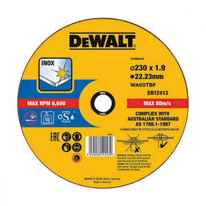 Dewalt 230x1,9x22,23mm disco da taglio per ferro e acciaio inox