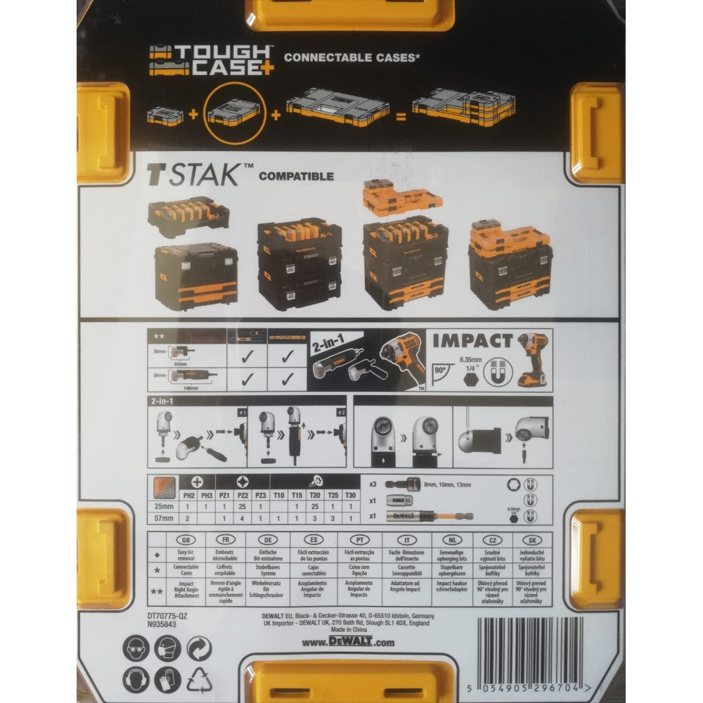 Dewalt extreme kit da 80 pezzi - inserti adattatori ad angolo bussole