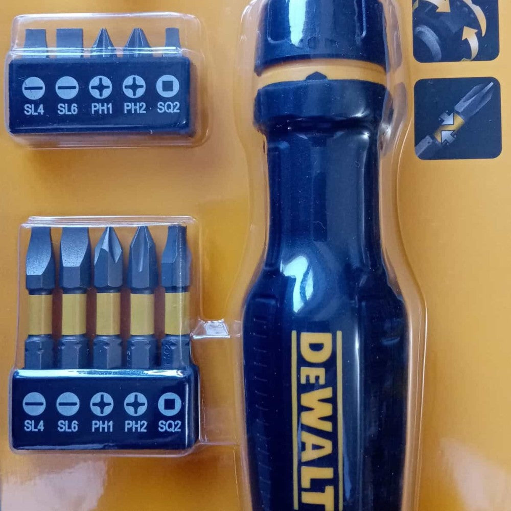 Dewalt set giravite con cricchetto e barra telescopica