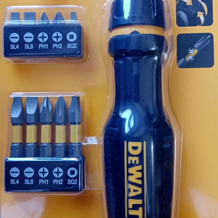 Dewalt set giravite con cricchetto e barra telescopica