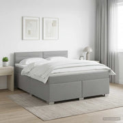 Letto box spring con materasso Grigio Chiaro 140 x 190 cm 3450467
