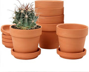 Pannelli terracotta mini - vasi da fiore con base - 6 pezzi - 10 x 10 cm