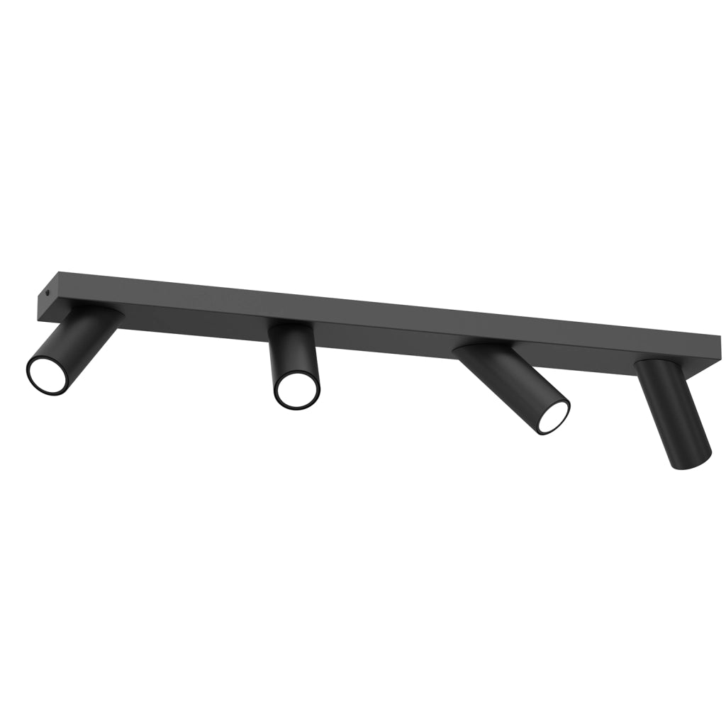 Barra plafoniera Luminex Tublon nera opaca 4 faretti GU10 8W
