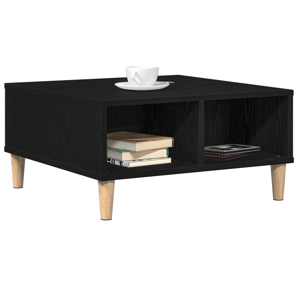 Tavolino da caffÃ¨ nero in rovere 60x60x30 cm in legno composito