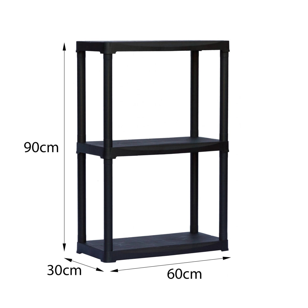 Scaffale multiuso a 1 ripiano in Edmonda, Scaffalatura per interno o esterno, 100% Made in Italy, cm 60x30h90, colore Antracite