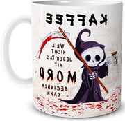 Tazza Caffè Amore - Regalo Umoristico Horror per Ufficio - Uomo Donna Ragazza di Lavoro Compleanno Beige
