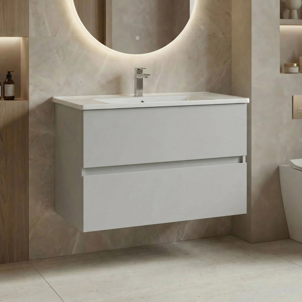 Mobile lavabo "Nest 91 v2" - 91 x 51 x 55 cm - Cashmere opaco