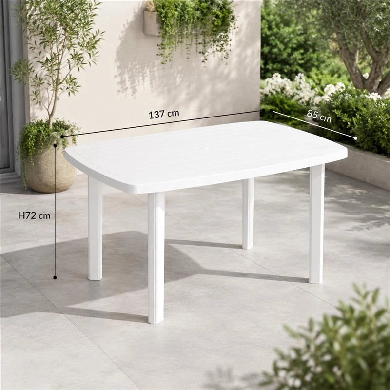 MAURY'S TAVOLO FARO DA ESTERNO 137 X 85 X H72 IN COLORE BIANCO