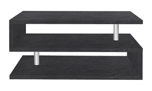 Tavolino a S con Ripiani a Giorno 90x41,5x55 cm Zeta Report Grigio