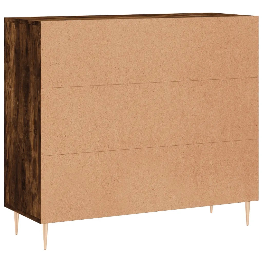 Credenza | Madia | Buffet da pranzo | Armadio da pranzo Rovere Fumo 90x34x80 cm in Legno Multistrato