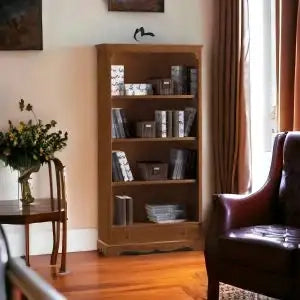 Libreria graffa in legno arte povera noce scuro