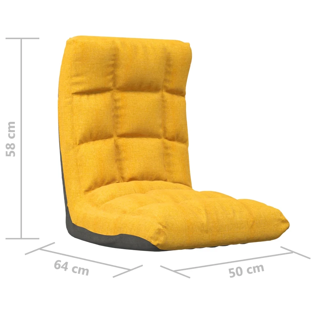 Sedia a Sdraio da Terra Pieghevole Giallo Senape in Tessuto CFW8475016