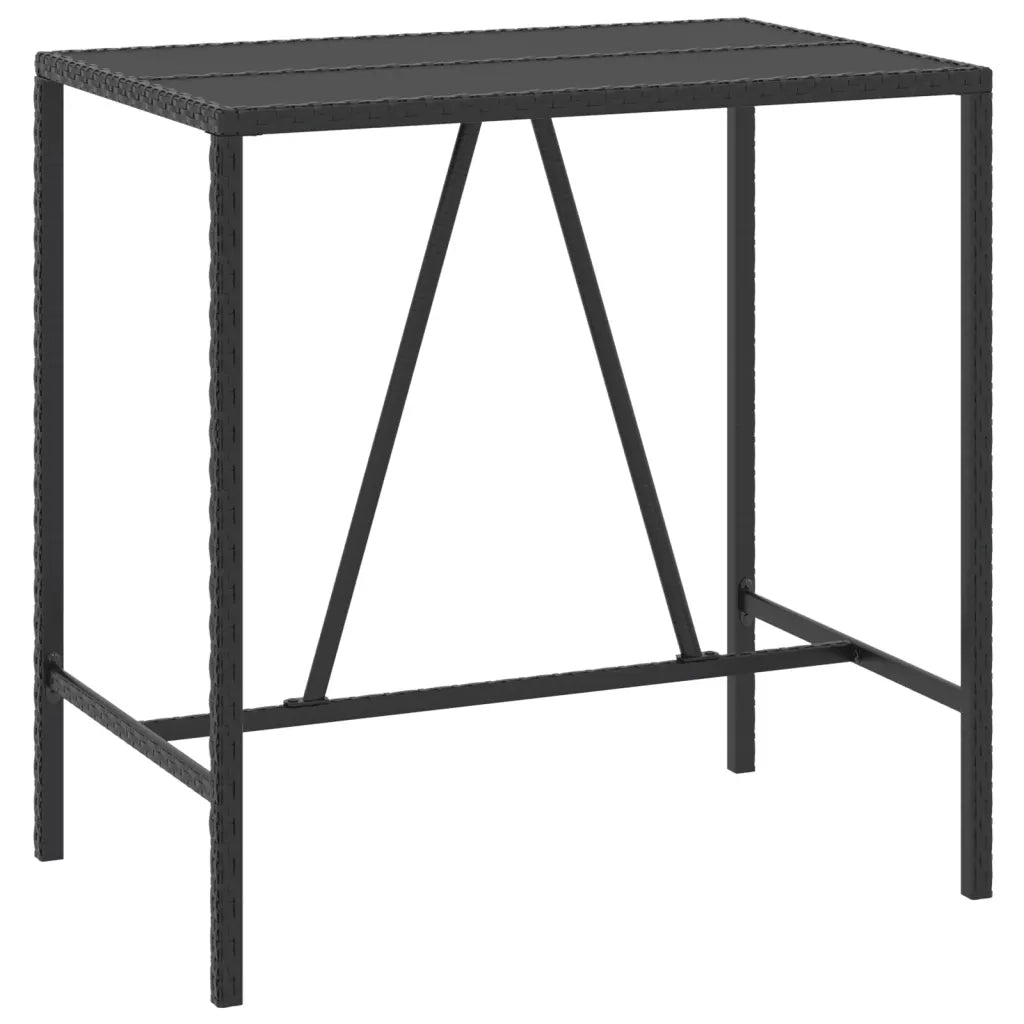 Set Bar da Giardino 7 pz con Cuscini in Polyrattan Nero 3261467