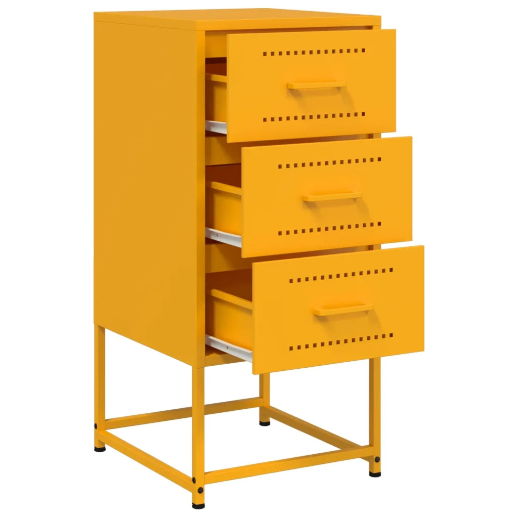 vidaXL Comodino Giallo Senape 36x39x78 cm in Acciaio