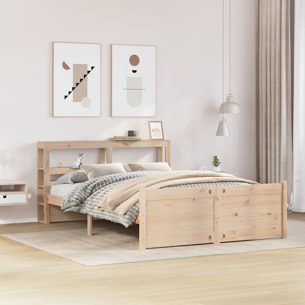Giroletto con Testiera 140x190 cm in Legno Massello di Pino